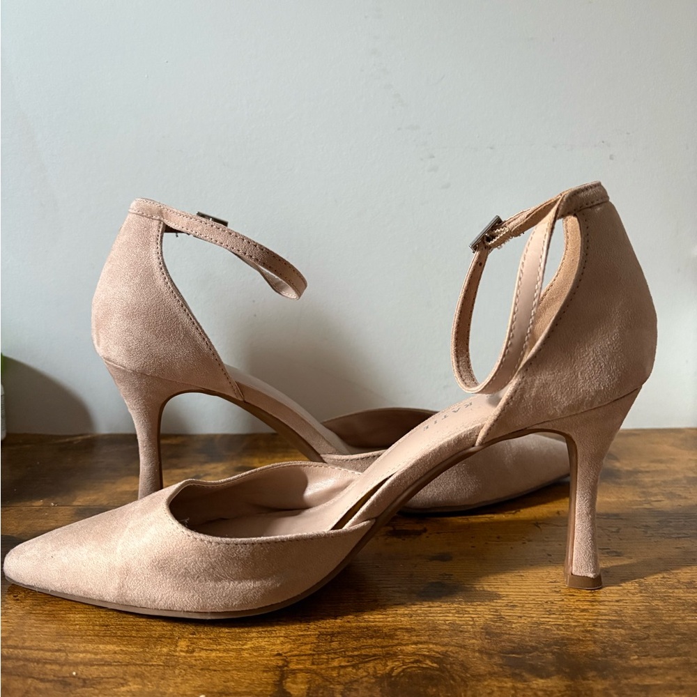 Kelly & Katie Nude Heels with Ankle Strap